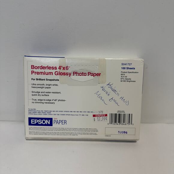 EPSON Borderless 4"x6" Premium Glossy Photo Paper - 100 Sheet Value Pack - Picture 2 of 3